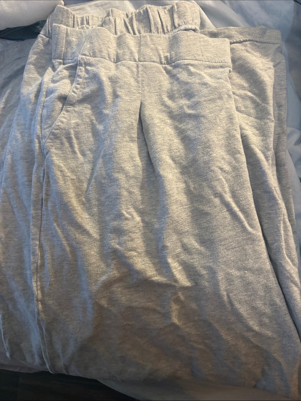 aerie Wide Leg Pants in Light Gray